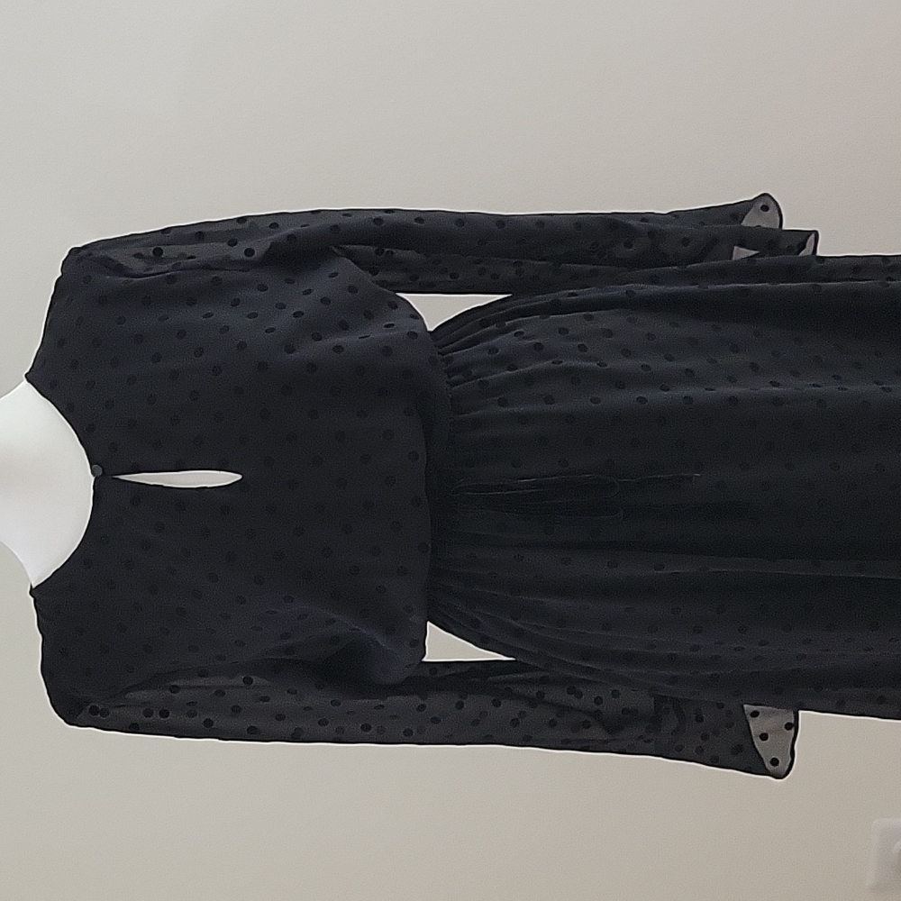 Black dotted midi dress size 40 EU.